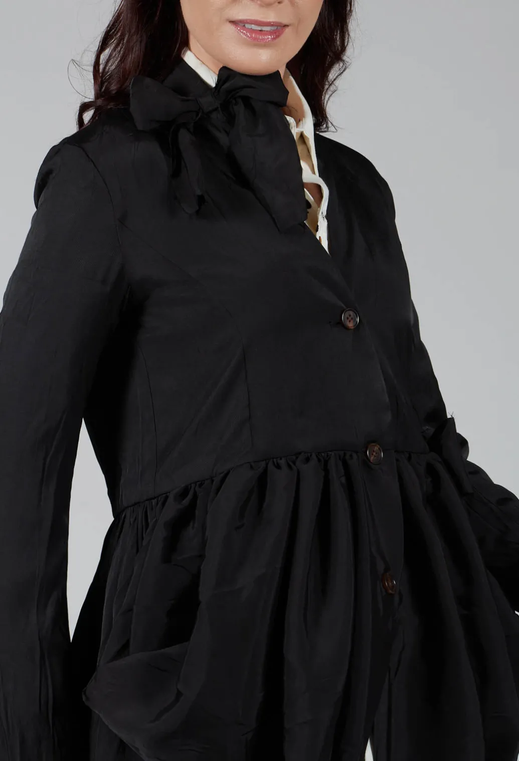 Treasury Drape Coat in Black