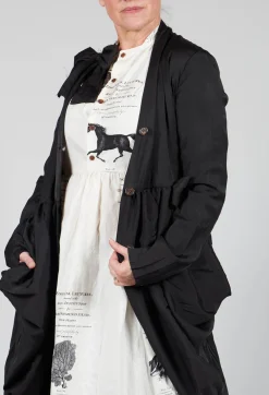 Treasury Drape Coat in Black