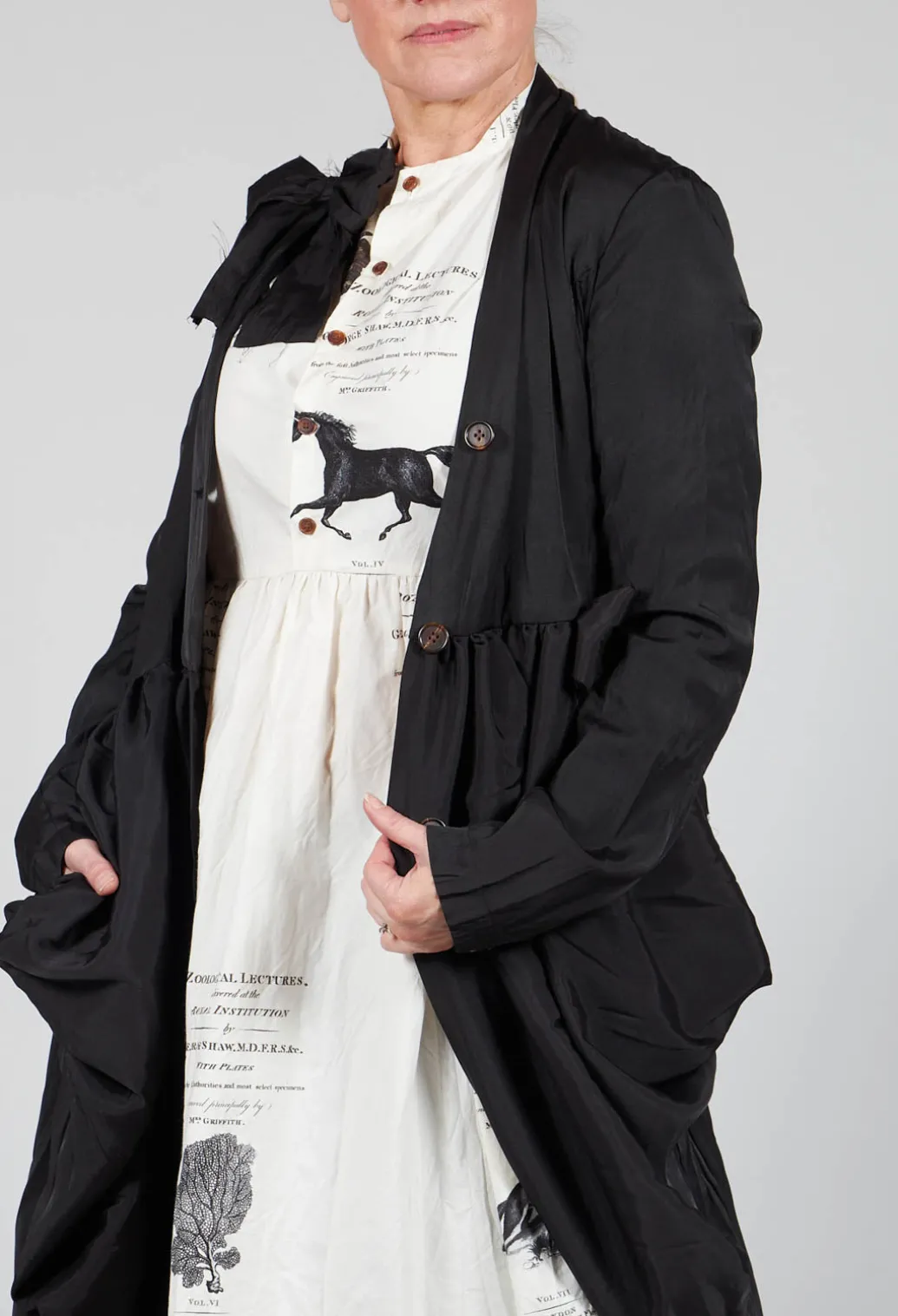 Treasury Drape Coat in Black