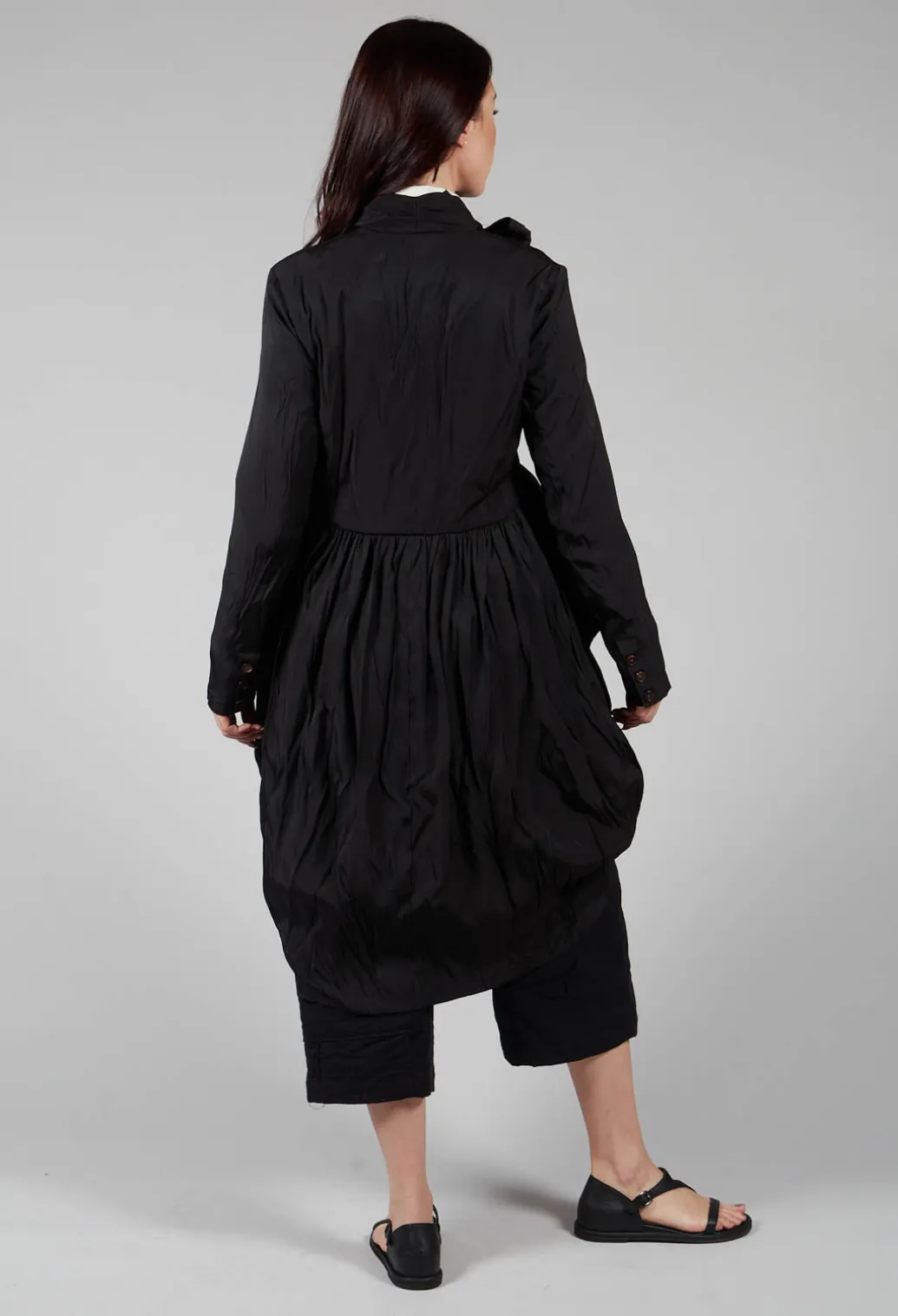 Treasury Drape Coat in Black