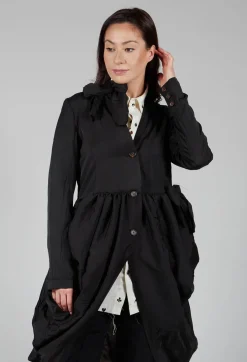 Treasury Drape Coat in Black