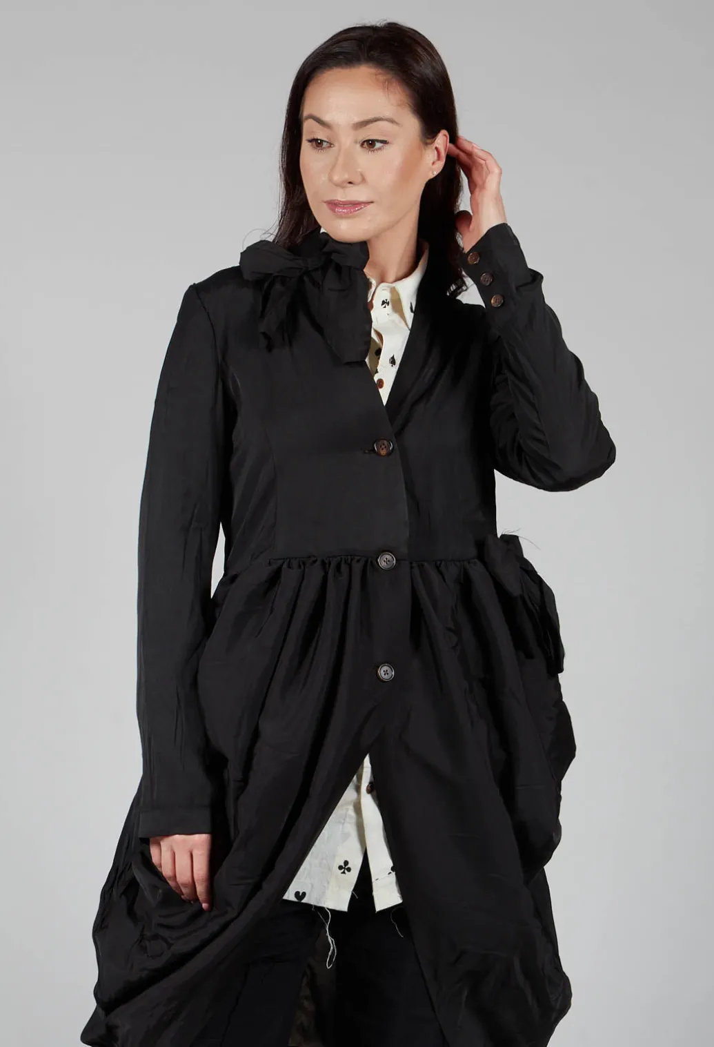 Treasury Drape Coat in Black
