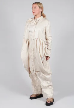 Treasury Drape Coat in Cream