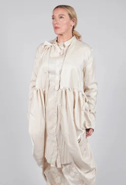 Treasury Drape Coat in Cream