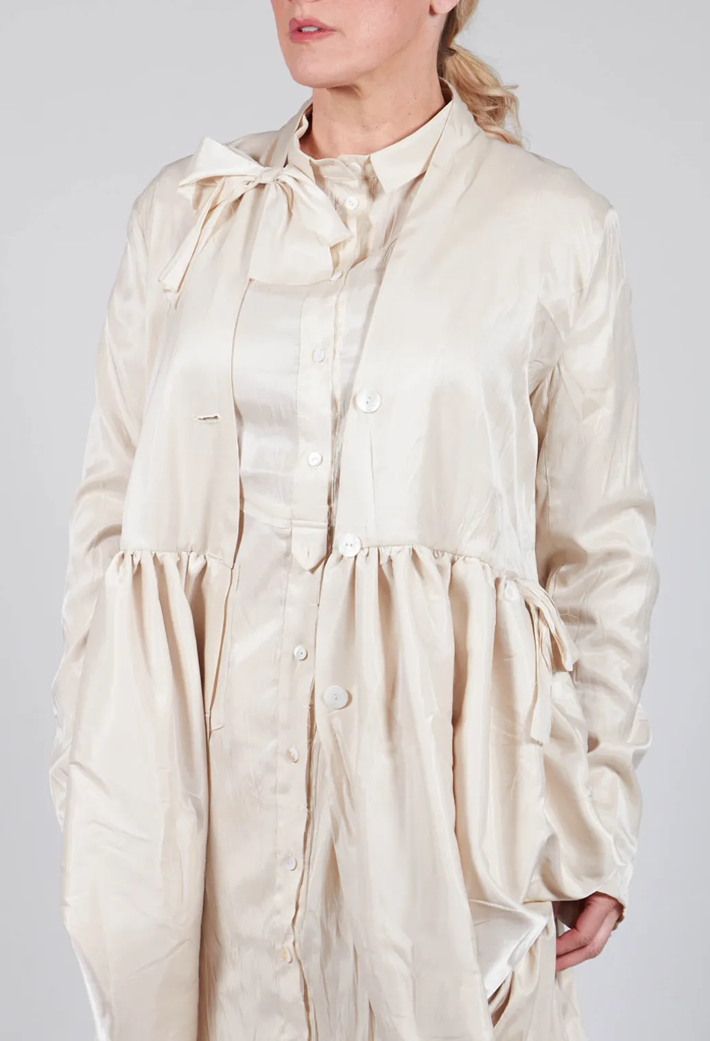 Treasury Drape Coat in Cream