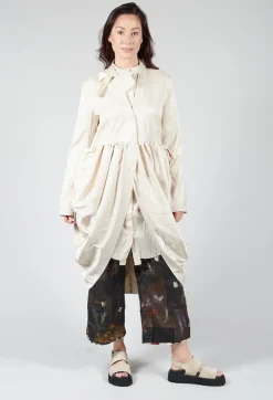 Treasury Drape Coat in Cream