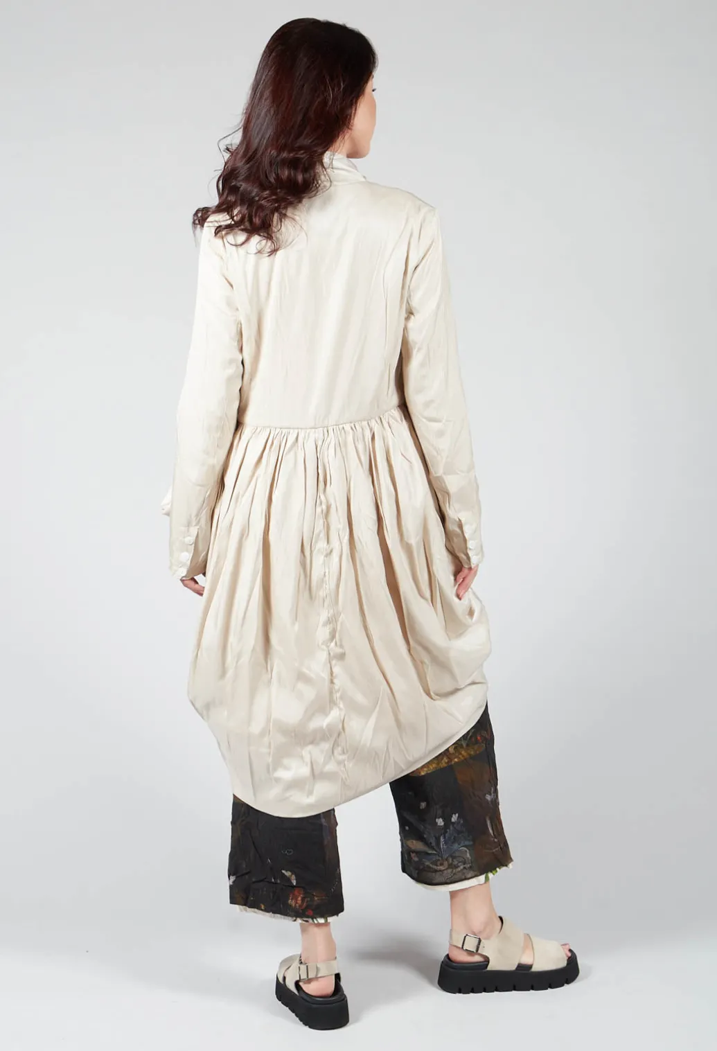 Treasury Drape Coat in Cream