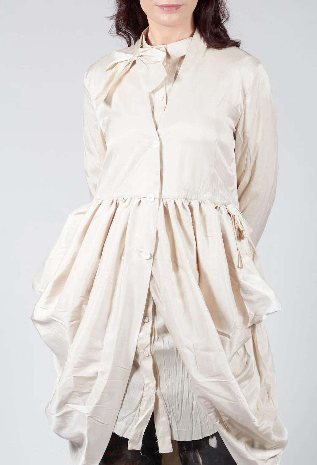 Treasury Drape Coat in Cream