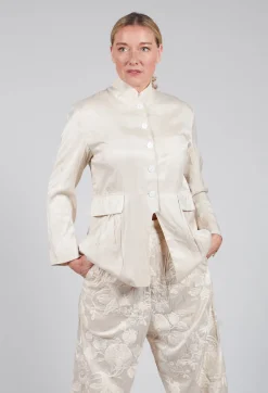 Treasury Pleat Jacket in Cream