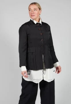 Treasury Pleat Jacket in Black
