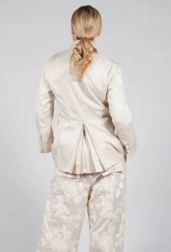Treasury Pleat Jacket in Cream