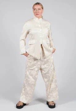 Treasury Pleat Jacket in Cream