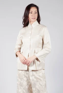 Treasury Pleat Jacket in Cream