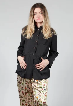 Treasury Pleat Jacket in Black