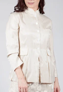 Treasury Pleat Jacket in Cream
