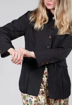 Treasury Pleat Jacket in Black