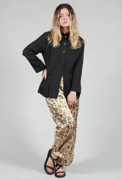 Treasury Pleat Jacket in Black