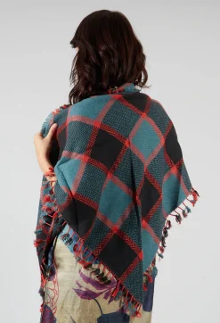 Triangle Scarf in Tartan Celeste