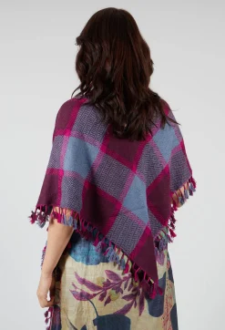 Triangle Scarf in Tartan Bordeaux