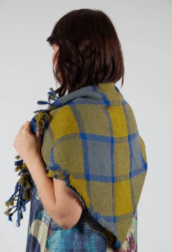 Triangle Scarf in Tartan Coal