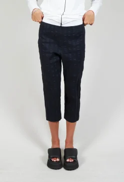 3/4 Trousers in Stripe / Navy