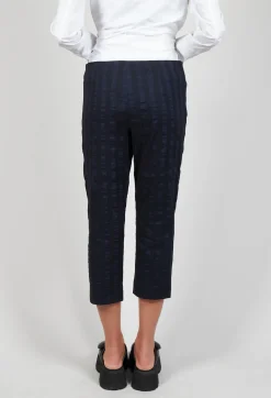 3/4 Trousers in Stripe / Navy