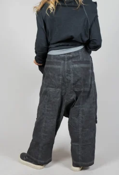 Trousers with Bleached Stitching in Coal Cloud