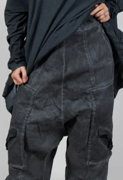 Trousers with Bleached Stitching in Coal Cloud