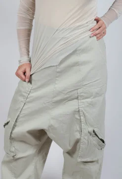 Trousers with Bleached Stitching in Eraser
