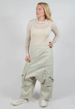 Trousers with Bleached Stitching in Eraser