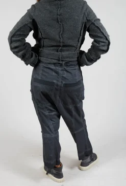 Trousers with Pull Toggle Waist in Coal Cloud