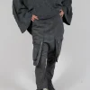 Trousers with Statement Pockets in Coal Cloud