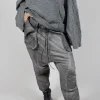 Trousers with Statement Pockets in Pencil Cloud