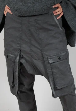 Trousers with Statement Pockets in Coal Cloud