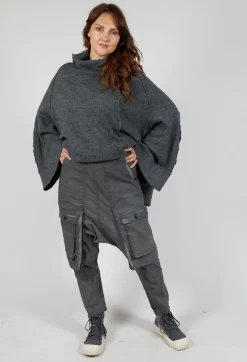 Trousers with Statement Pockets in Coal Cloud