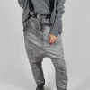 Trousers with Suspenders in Pencil Cloud