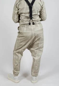 Trousers with Suspenders in Eraser