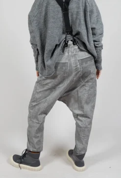 Trousers with Suspenders in Pencil Cloud