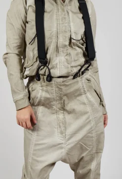 Trousers with Suspenders in Eraser