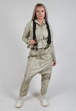 Trousers with Suspenders in Eraser