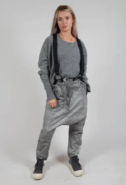 Trousers with Suspenders in Pencil Cloud