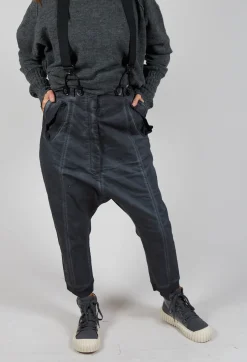 Trousers with Suspenders in Coal Cloud