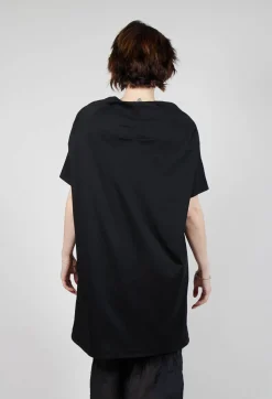 T-Shirt Dress in Black and Black Print
