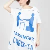 T-Shirt Dress in Bleach and Royal Print