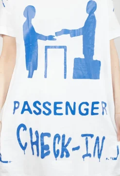 T-Shirt Dress in Bleach and Royal Print