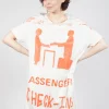 T-Shirt Dress in Greige and Mandarine Print