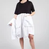 T-Shirt Dress with Statement Pockets in Black and White