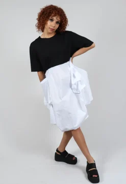 T-Shirt Dress with Statement Pockets in Black and White