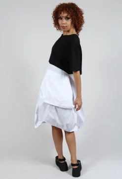T-Shirt Dress with Statement Pockets in Black and White