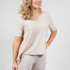 T-Shirt with High Low Hem in Dots
